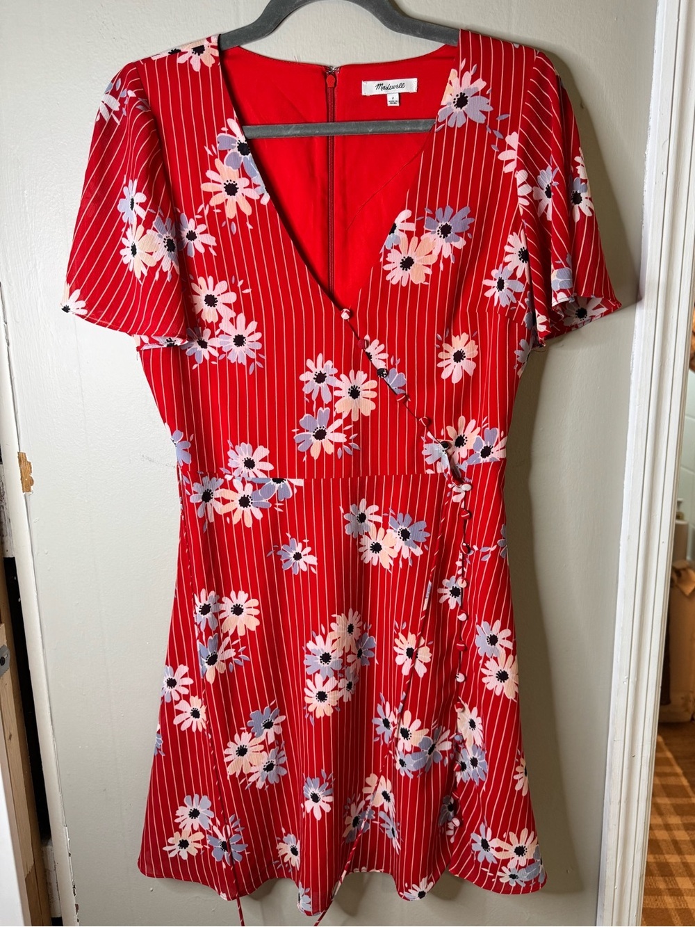Madewell Daisy Society Button Faux Wrap Mini Dress Size 2